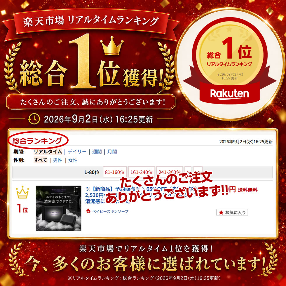 【新商品】新発売記念＼1200円OFF！／【ベイビーリッチモイスト クリア】★楽天市場総合1位獲得★清潔感にこだわったニオイケア★クリアタイプ★クリア成分配合（炭・カキタンニン・チャ葉エキス・ミョウバン）さっぱりなのにつっぱらない！洗顔 全身に【メール便】送料無料